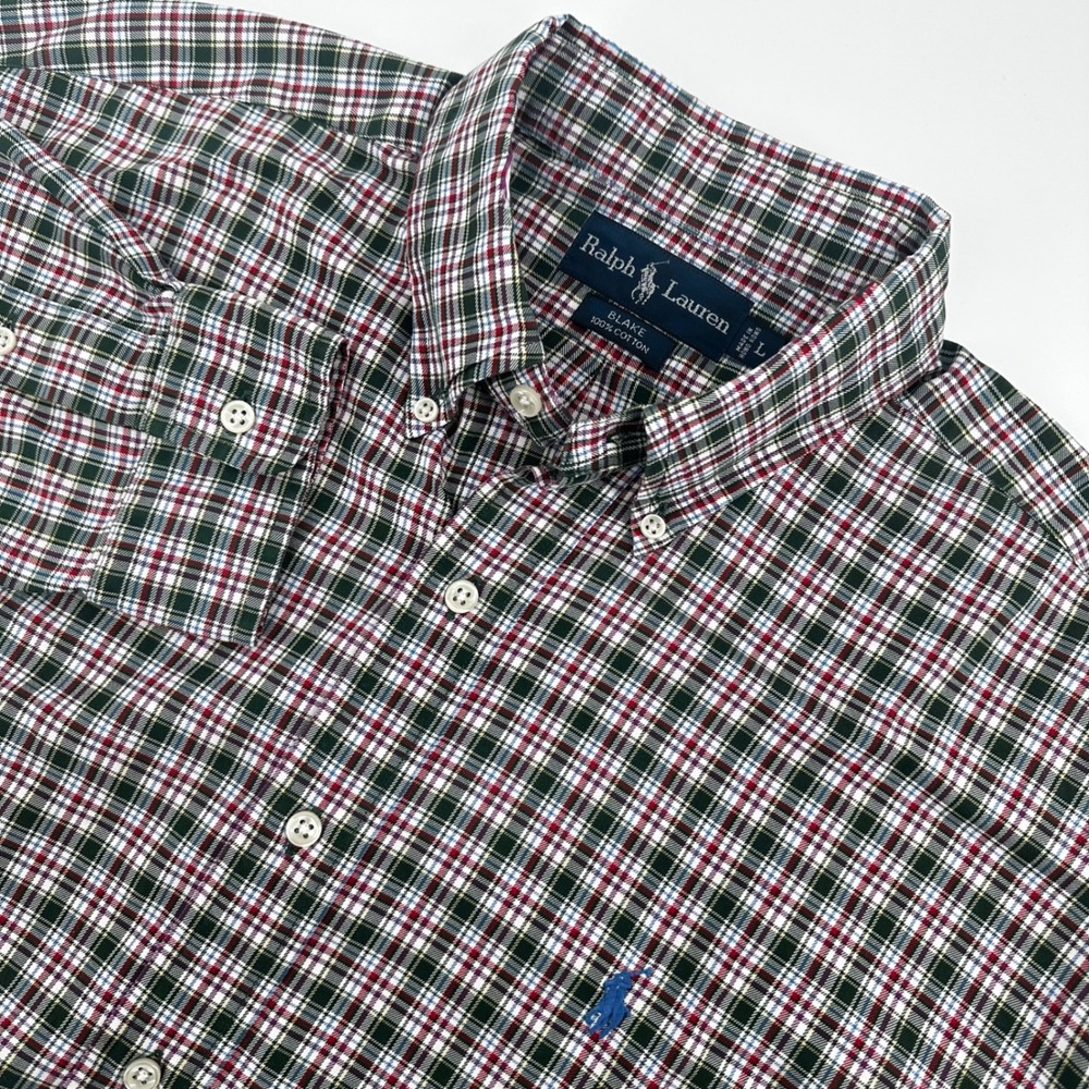 Ralph Lauren Button Down Shirt Mens L Multi Color Plaid Blake Long Sleeve Cotton